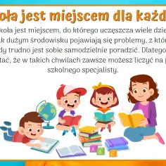 Pedagog to osoba, która pomaga dzieciom w szkole. Na obrazku widzimy dzieci czytające, a obok nich dorosłą osobę, która może być pedagogiem.