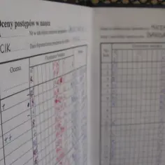 Dziennik lekcyjny z ocenami z matematyki dla Barbary Wójcik. Widać wpisy, kiedy jest wystawienie ocen, daty i oceny bieżące.