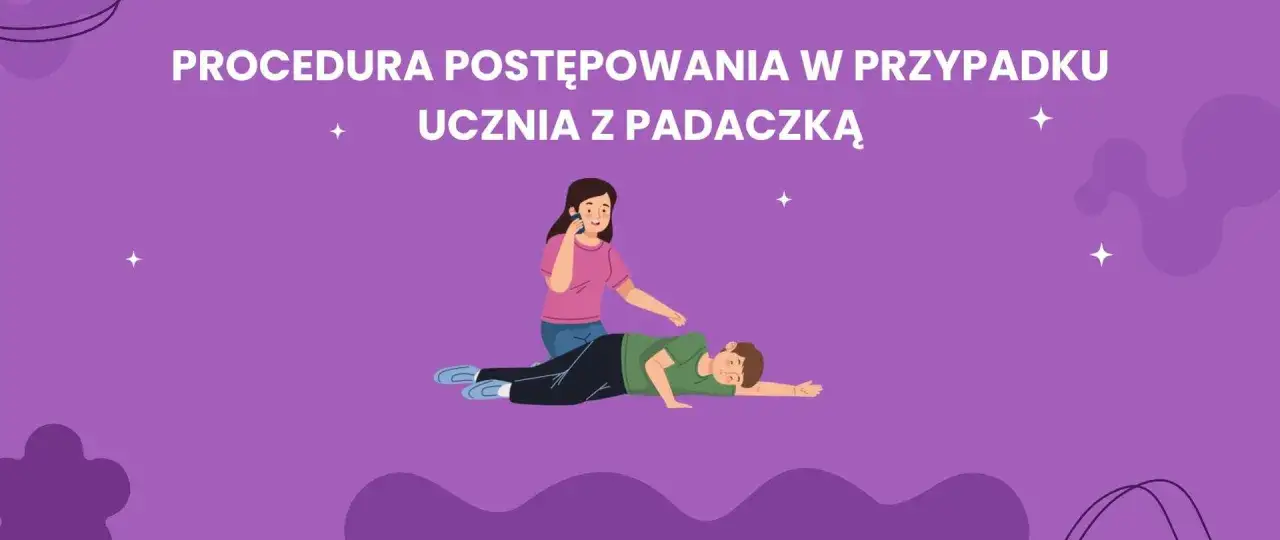 Procedura postępowania w przypadku ucznia z padaczką w szkole. Nauczycielka dzwoni po pomoc, gdy chłopiec leży na ziemi.
